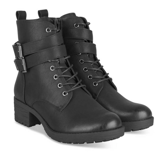 Bottines NOIR Femme motif Uni Lacets                                                                                                     PHILOV