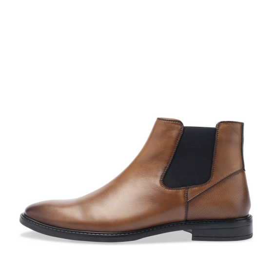 Bottines COGNAC Homme CUIR motif Uni Elastique                                                                                                     SAN MARINA