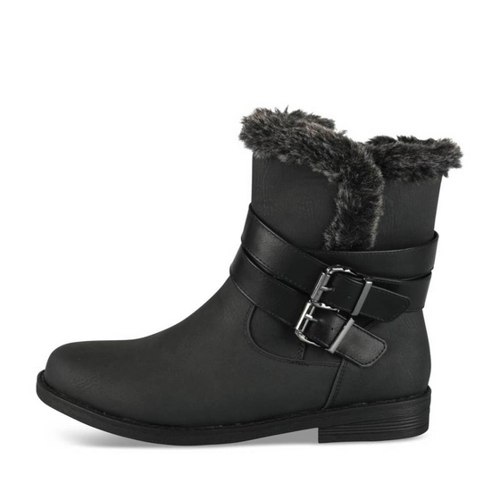 Bottines NOIR Femme motif Fausse fourrure Fermeture éclair                                                                                                     PHILOV