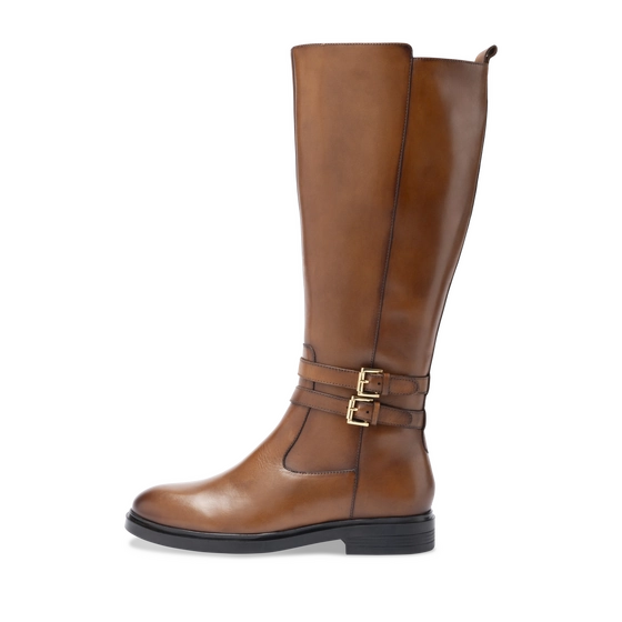 Bottes COGNAC Femme CUIR motif Uni A enfiler                                                                                                     SAN MARINA