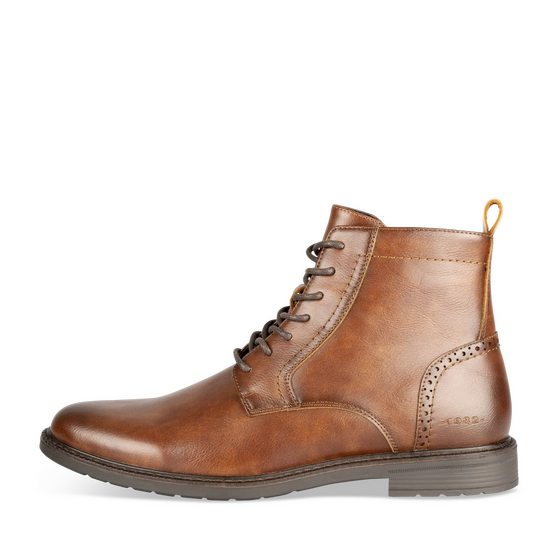 Bottines Marron Homme motif Uni Lacets + Fermeture éclair                                                                                                     DENIM SIDE