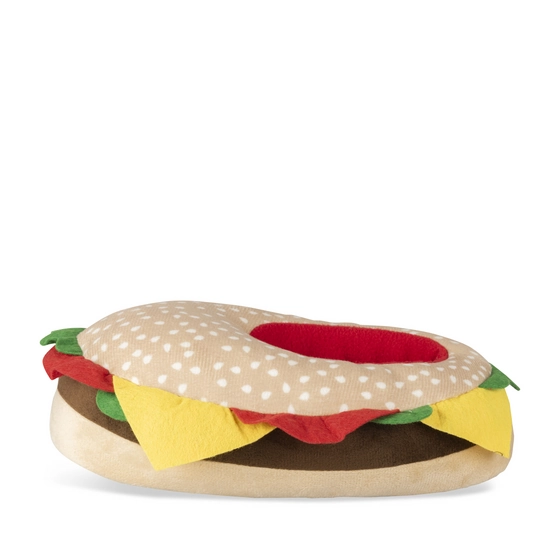 Chaussons peluche burger MULTICOLOR DENIM SIDE                                                                                                     DENIM SIDE