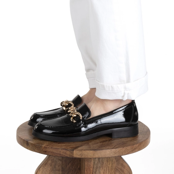 Mocassins NOIR Femme motif Chaîne A enfiler                                                                                                     MERRY SCOTT