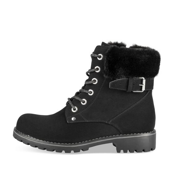 Bottines NOIR Femme motif Fausse fourrure Lacets                                                                                                     PHILOV