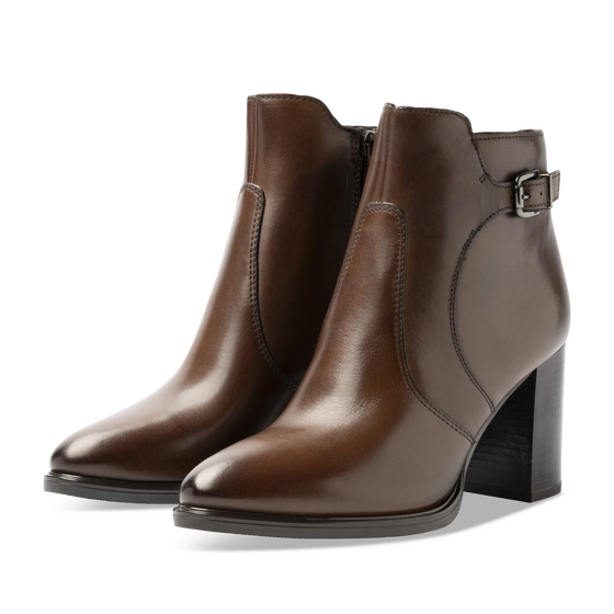 Bottines Marron Femme CUIR motif Uni Fermeture éclair                                                                                                     SAN MARINA