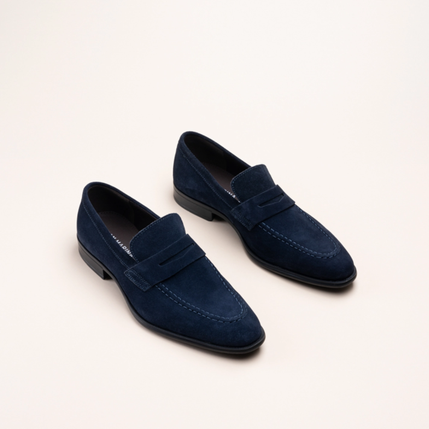 Mocassins BLEU Homme CUIR motif Uni Elastique                                                                                                     SAN MARINA