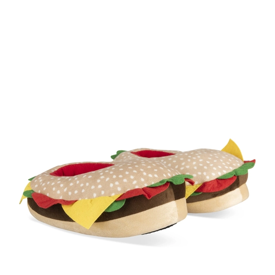Chaussons peluche burger MULTICOLOR DENIM SIDE                                                                                                     DENIM SIDE