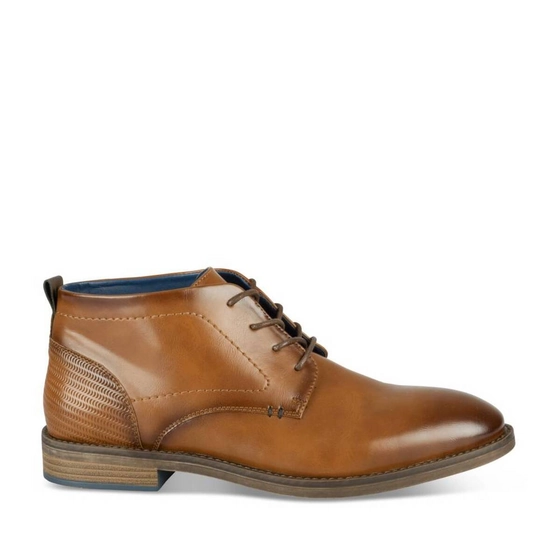 Bottines COGNAC Homme motif Uni Lacets                                                                                                     B-BLAKE