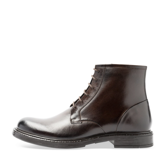 Bottines Marron Homme CUIR motif Uni Lacets + Fermeture éclair                                                                                                     SAN MARINA