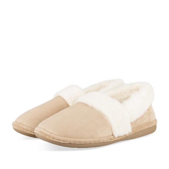 Chaussons TAUPE Femme motif Uni A enfiler                                                                                                     MERRY SCOTT