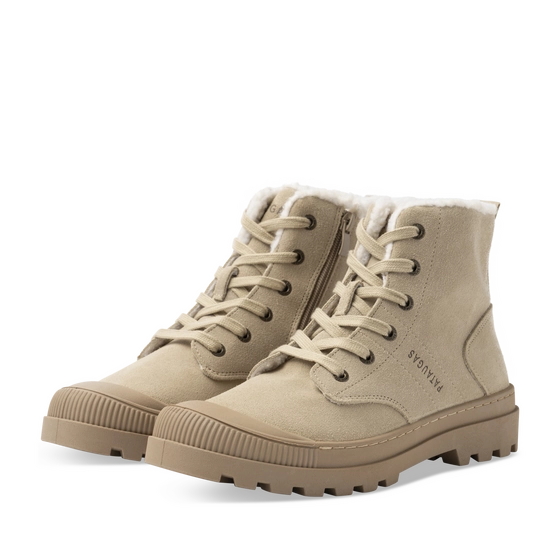 Baskets BEIGE Femme motif Uni Lacets + Fermeture éclair                                                                                                     PATAUGAS CUIR