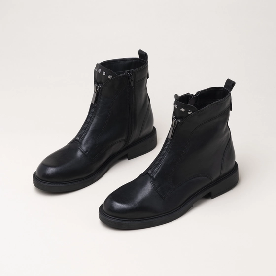 Bottines NOIR Femme CUIR motif Uni Fermeture éclair                                                                                                     SAN MARINA