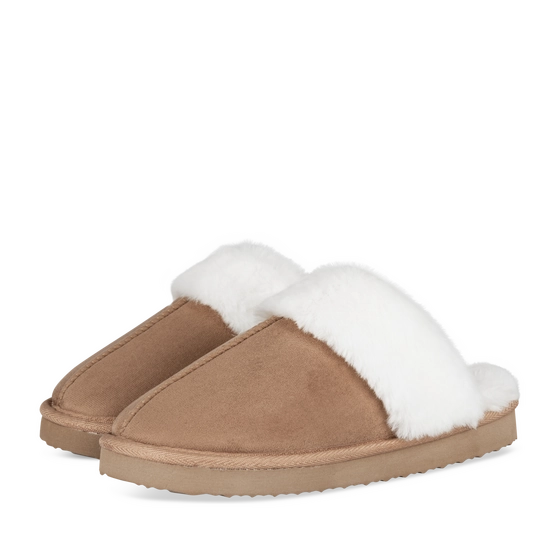 Chaussons TAUPE Femme motif Uni A enfiler                                                                                                     MERRY SCOTT