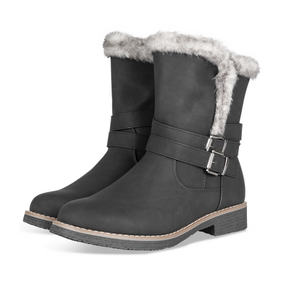 Bottines Cosy Boots NOIR Femme motif Uni Fermeture éclair                                                                                                     PHILOV