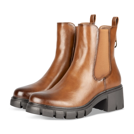 Bottines COGNAC Femme motif Uni Elastique                                                                                                     MERRY SCOTT