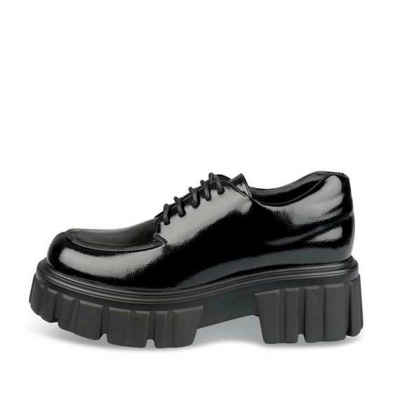 Derbies NOIR Femme motif Vernis Lacets                                                                                                     MyB