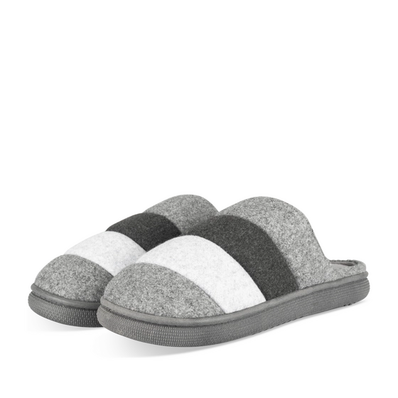 Chaussons GRIS Homme motif Uni A enfiler                                                                                                     ISOTONER