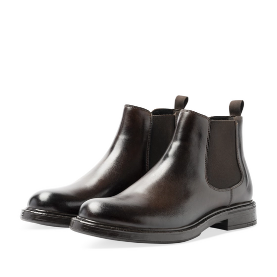 Bottines Marron Homme CUIR motif Uni Elastique                                                                                                     SAN MARINA