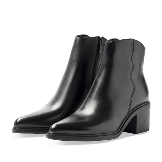 Bottines NOIR Femme CUIR motif Uni Fermeture éclair                                                                                                     SAN MARINA