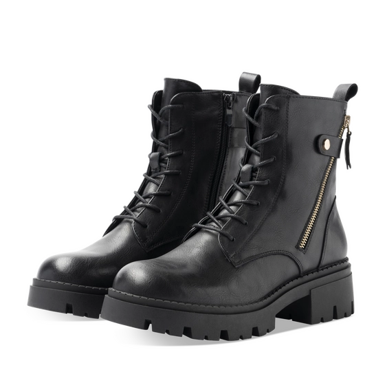 Bottines NOIR Femme motif Uni Lacets + Fermeture éclair                                                                                                     SAN MARINA