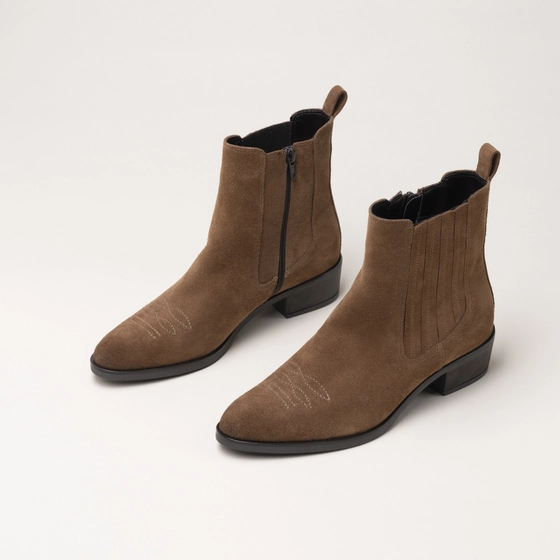 Bottines COGNAC Femme CUIR motif Uni Fermeture éclair                                                                                                     SAN MARINA