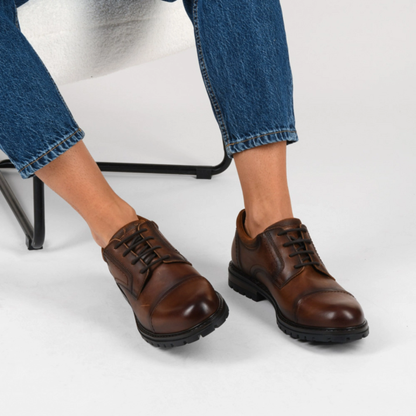 Derbies Marron Homme CUIR motif Uni Lacets                                                                                                     MATTEO ROSSI