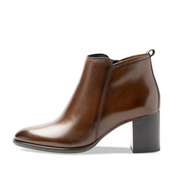 Bottines Marron Femme CUIR motif Uni Fermeture éclair                                                                                                     SAN MARINA