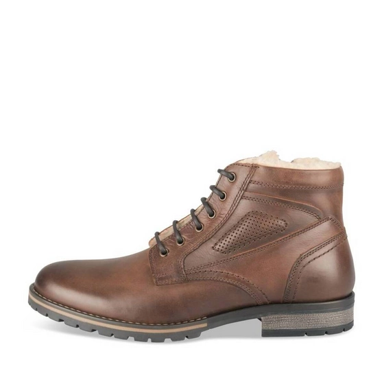 Bottines Marron Homme CUIR motif Uni Lacets                                                                                                     MATTEO ROSSI