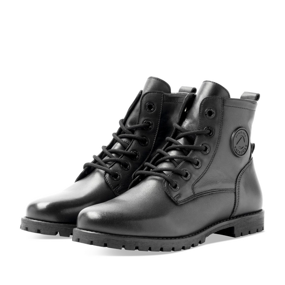 Bottines NOIR Femme CUIR motif Uni Lacets                                                                                                     PATAUGAS CUIR