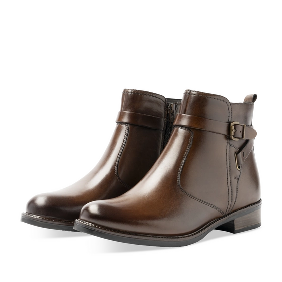 Bottines Marron Femme CUIR motif Uni Fermeture éclair                                                                                                     SAN MARINA