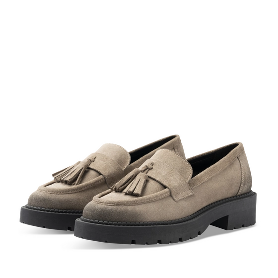 Mocassins TAUPE Femme CUIR motif Uni A enfiler                                                                                                     SAN MARINA