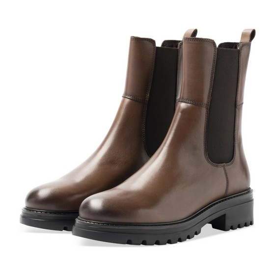 Bottines Marron Femme CUIR motif Uni A enfiler                                                                                                     SAN MARINA