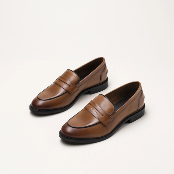 Mocassins COGNAC Femme CUIR motif Uni A enfiler                                                                                                     SAN MARINA