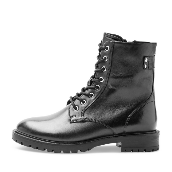 Bottines NOIR Femme CUIR motif Uni Lacets + Fermeture éclair                                                                                                     SAN MARINA