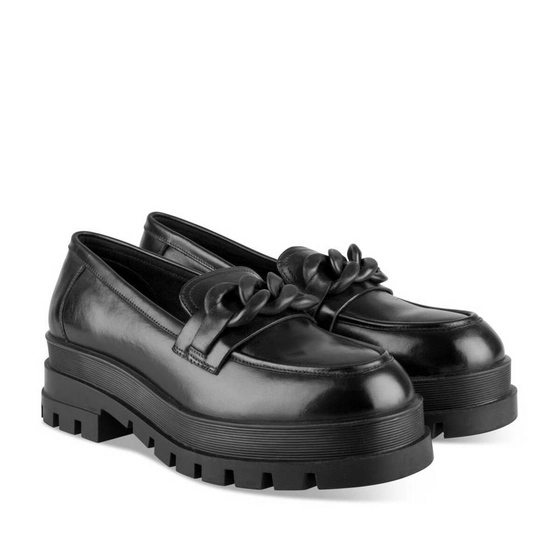 Mocassins NOIR Femme CUIR motif Chaîne A enfiler                                                                                                     SAN MARINA