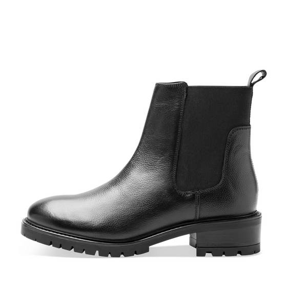 Bottines NOIR Femme CUIR motif Uni Elastique                                                                                                     SAN MARINA