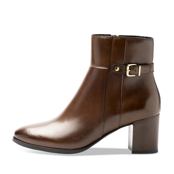 Bottines Marron Femme CUIR motif Uni A enfiler                                                                                                     SAN MARINA