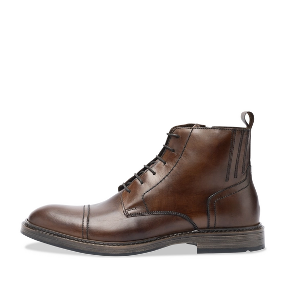 Bottines Marron Homme CUIR motif Uni Lacets                                                                                                     SAN MARINA