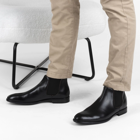 Bottines NOIR Homme CUIR motif Uni A enfiler                                                                                                     PIERRE CARDIN