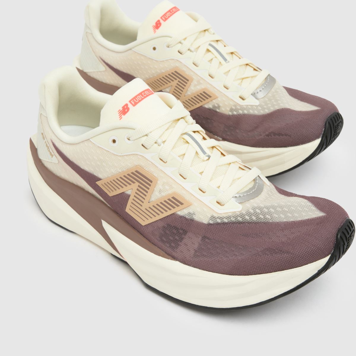 New Balance  FuelCell Rebel v5 in Beige & Brown New Balance  FuelCell Rebel v5 in Beige & Brown