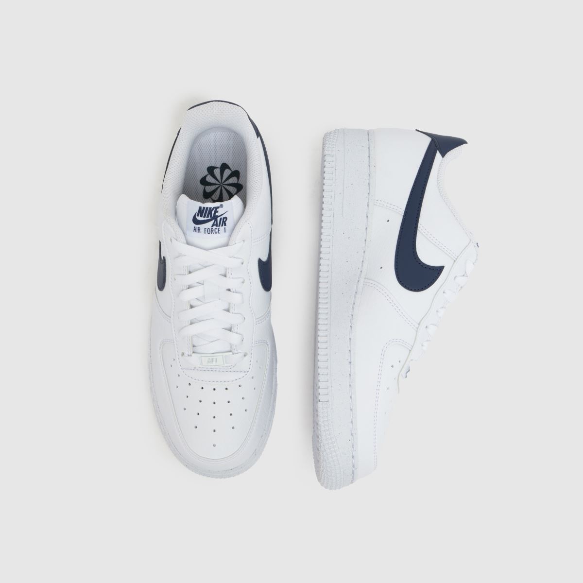 Nike  Air Force 1 in White & Navy Nike  Air Force 1 in White & Navy