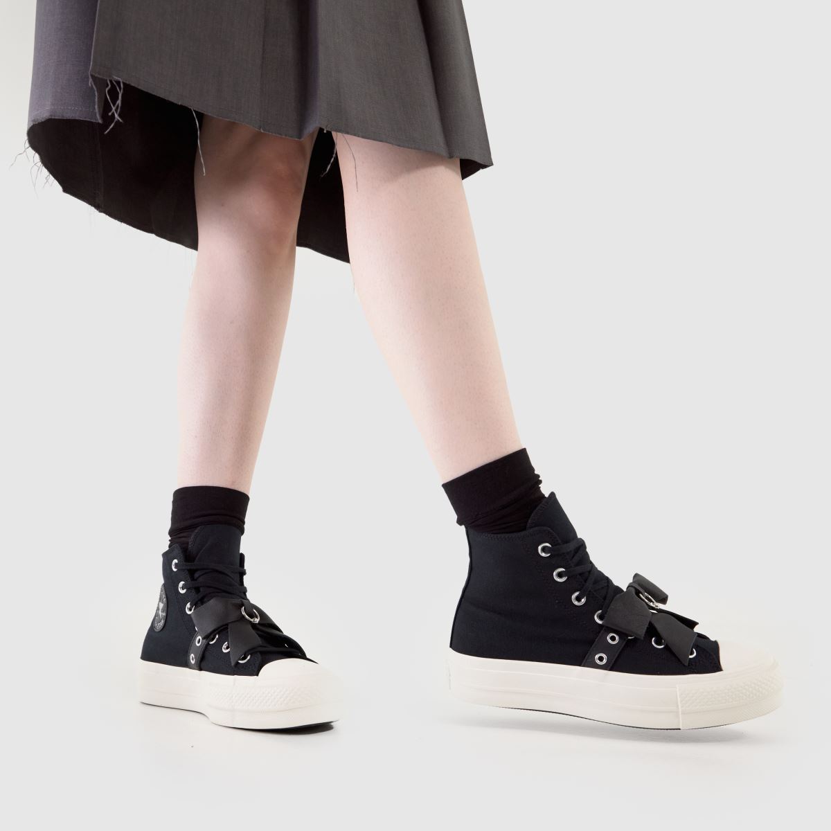 Converse  All Star Lift Hi Bow Stud in Black Converse  All Star Lift Hi Bow Stud in Black
