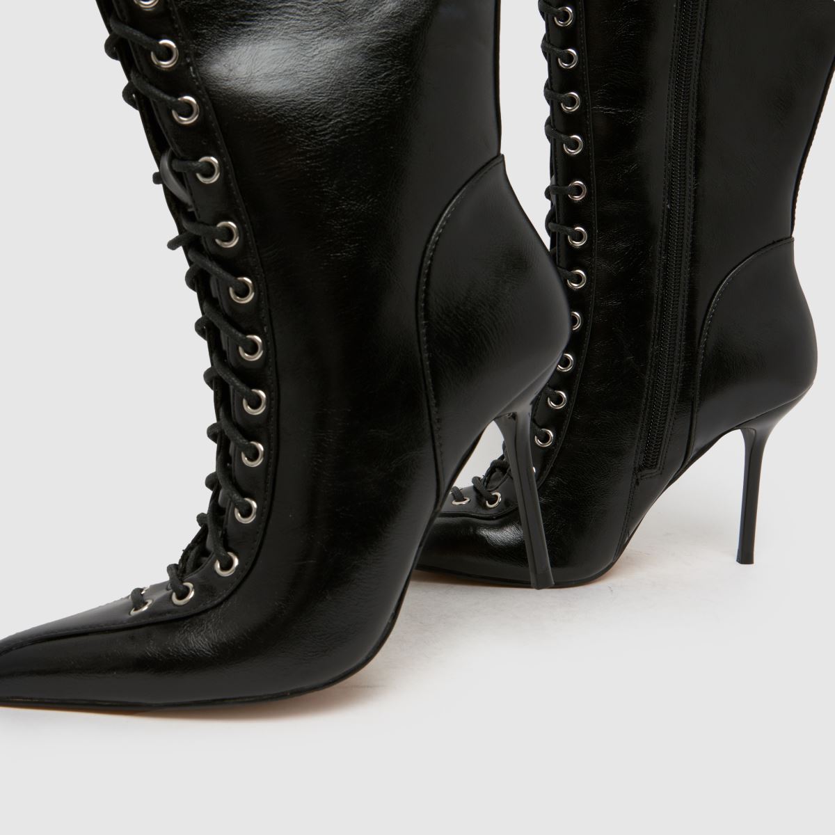 schuh  Domino Laced Stiletto Heel in Black schuh  Domino Laced Stiletto Heel in Black