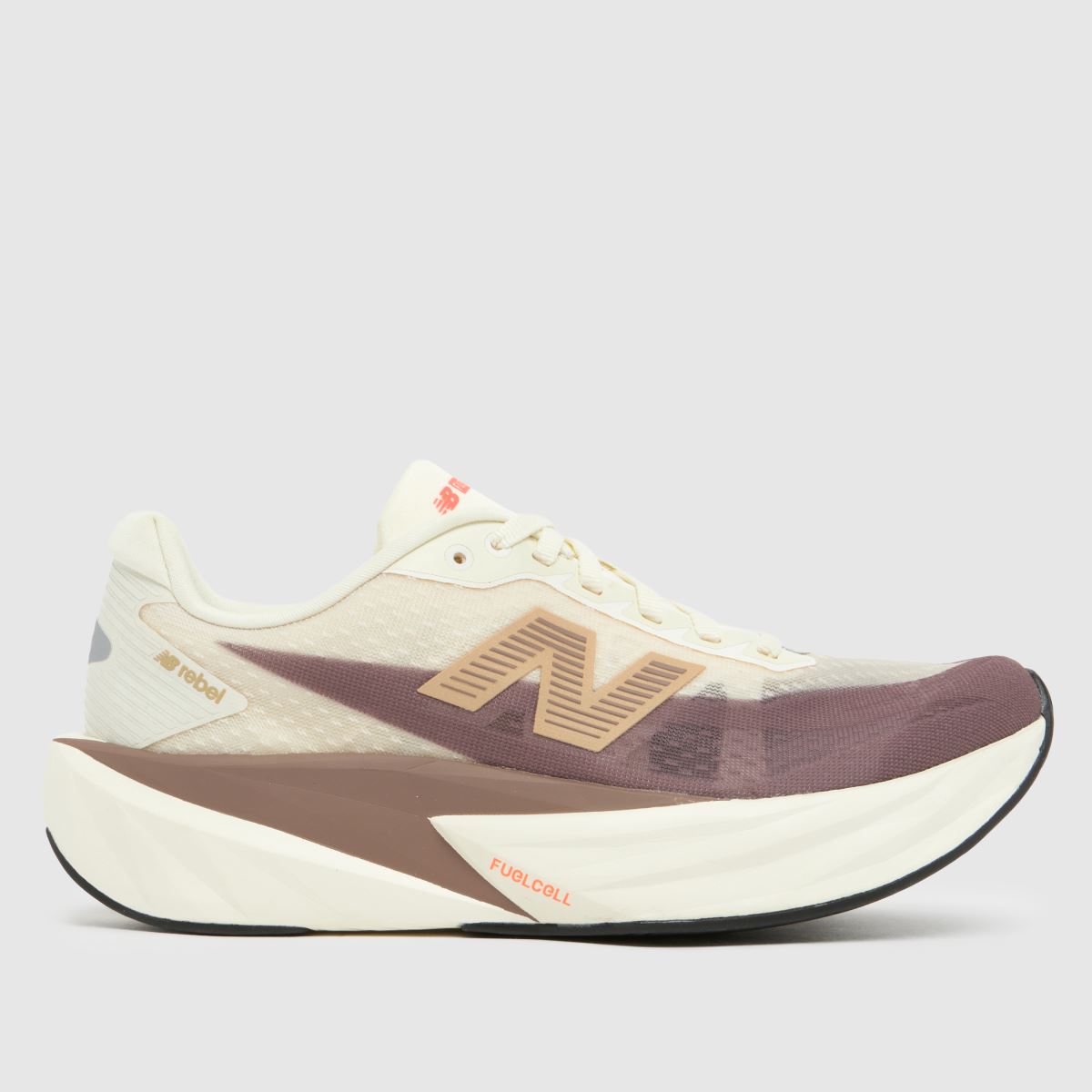 New Balance  FuelCell Rebel v5 in Beige & Brown New Balance  FuelCell Rebel v5 in Beige & Brown