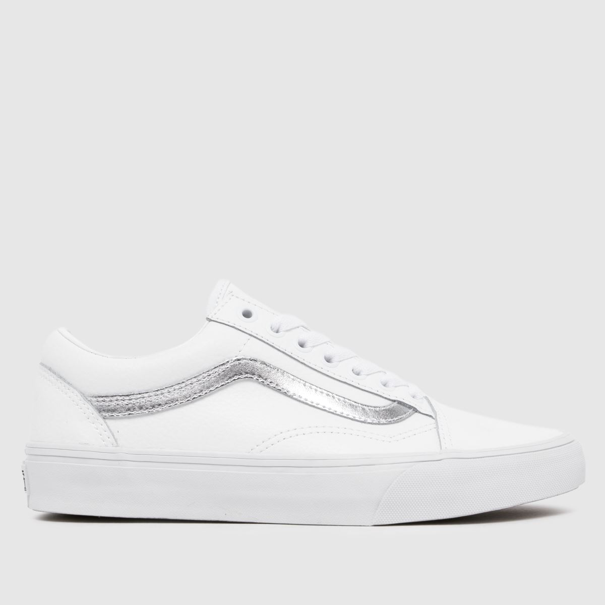 Vans  Old Skool in White & Silver Vans  Old Skool in White & Silver