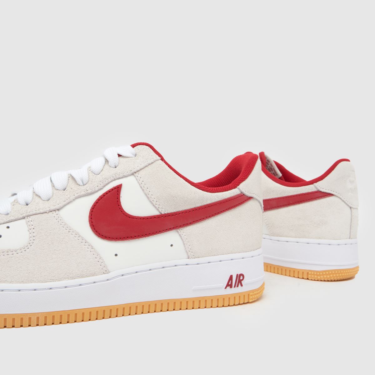 Nike  Air Force 1 in White & Red Nike  Air Force 1 in White & Red