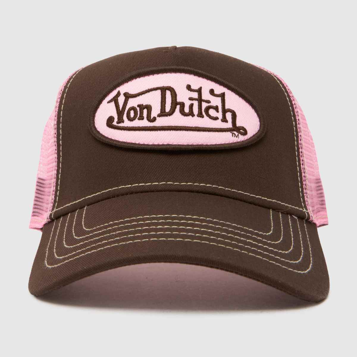 Von Dutch  Contrast Trucker Cap in Brown Multi Von Dutch  Contrast Trucker Cap in Brown Multi