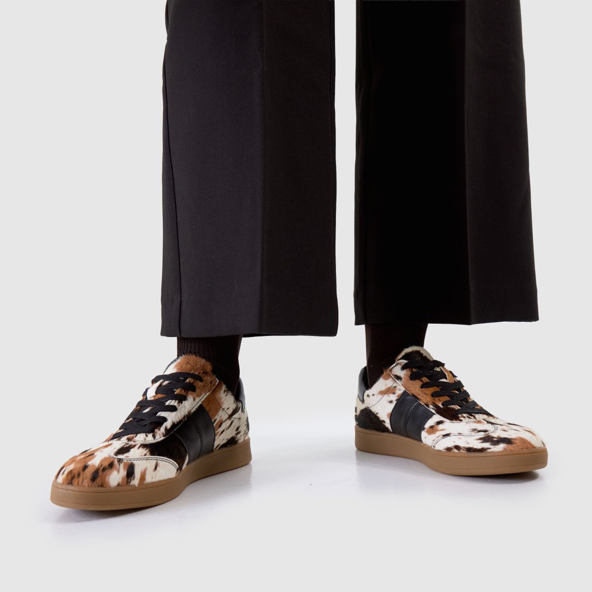 schuh  Miley Leather Trainer in Brown & White schuh  Miley Leather Trainer in Brown & White