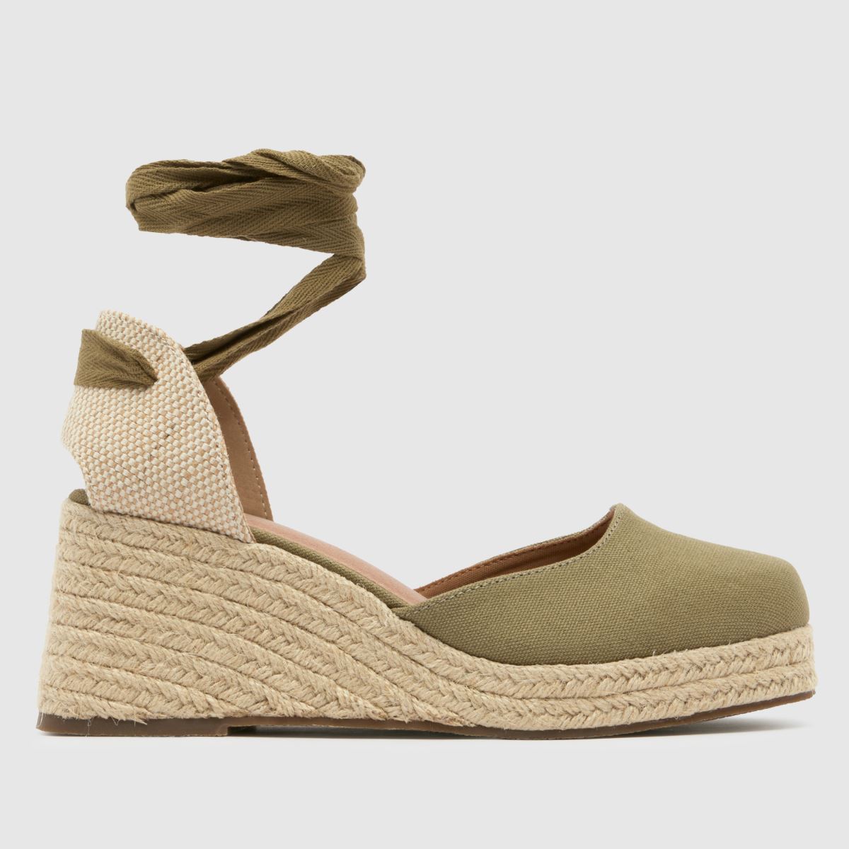 schuh  Wide Fit Veronica Espadrille in Khaki schuh  Wide Fit Veronica Espadrille in Khaki