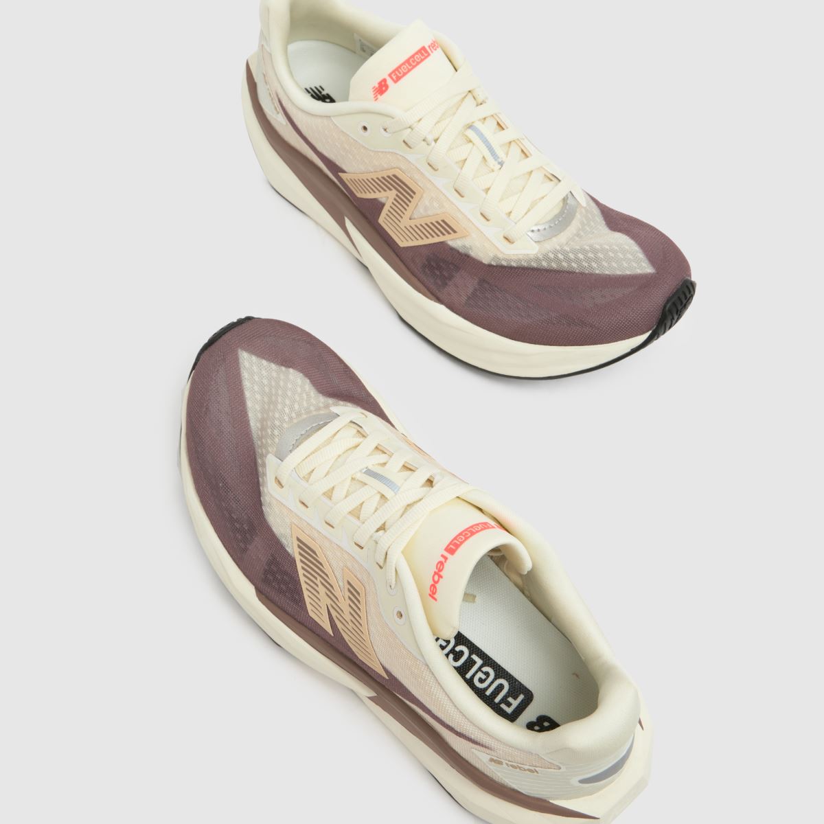 New Balance  FuelCell Rebel v5 in Beige & Brown New Balance  FuelCell Rebel v5 in Beige & Brown